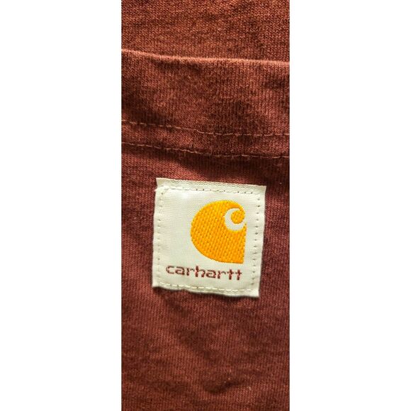 Carhartt Men's Heavyweight Long Sleeve Shirt XL Burgundy color - Picture 2 of 5